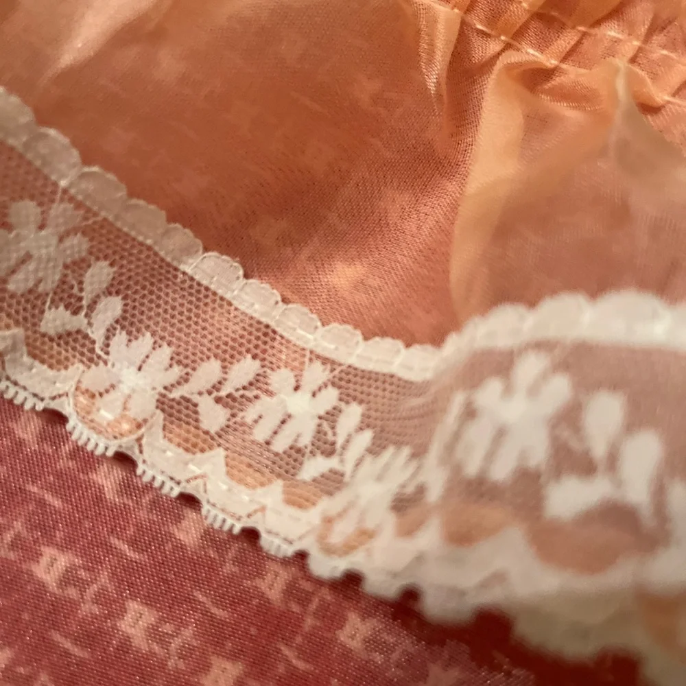 Vintage Sears peachy Voile Shower Curtain/ Firm Price
